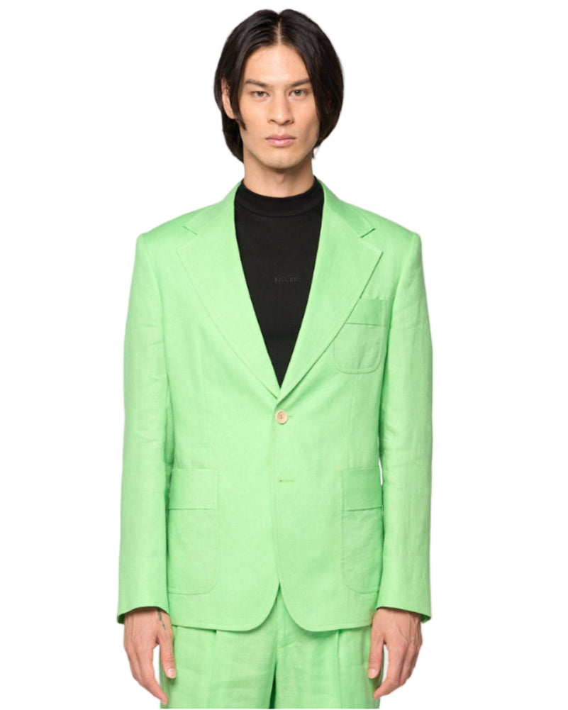 The COLOR CUT Lime Green Linen Suit Jacket