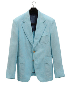 The COLOR CUT Powder Blue Linen Suit Jacket