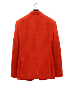 The COLOR CUT Red Orange Linen Suit Jacket