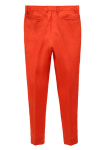 The COLOR CUT Red Orange Linen Suit Pants