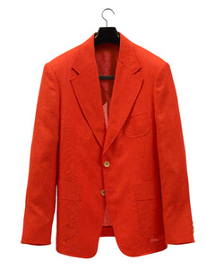 The COLOR CUT Red Orange Linen Suit Jacket