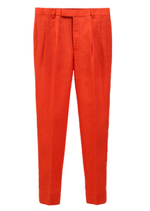 The COLOR CUT Red Orange Linen Suit Pants