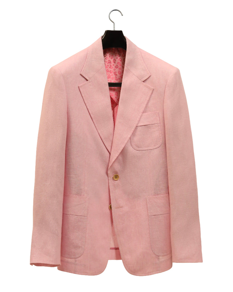 The COLOR CUT Powder Pink Linen Suit Jacket