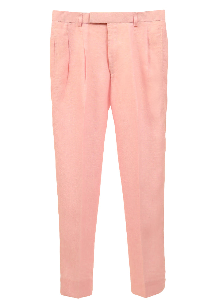 The COLOR CUT Powder Pink Linen Suit Pants