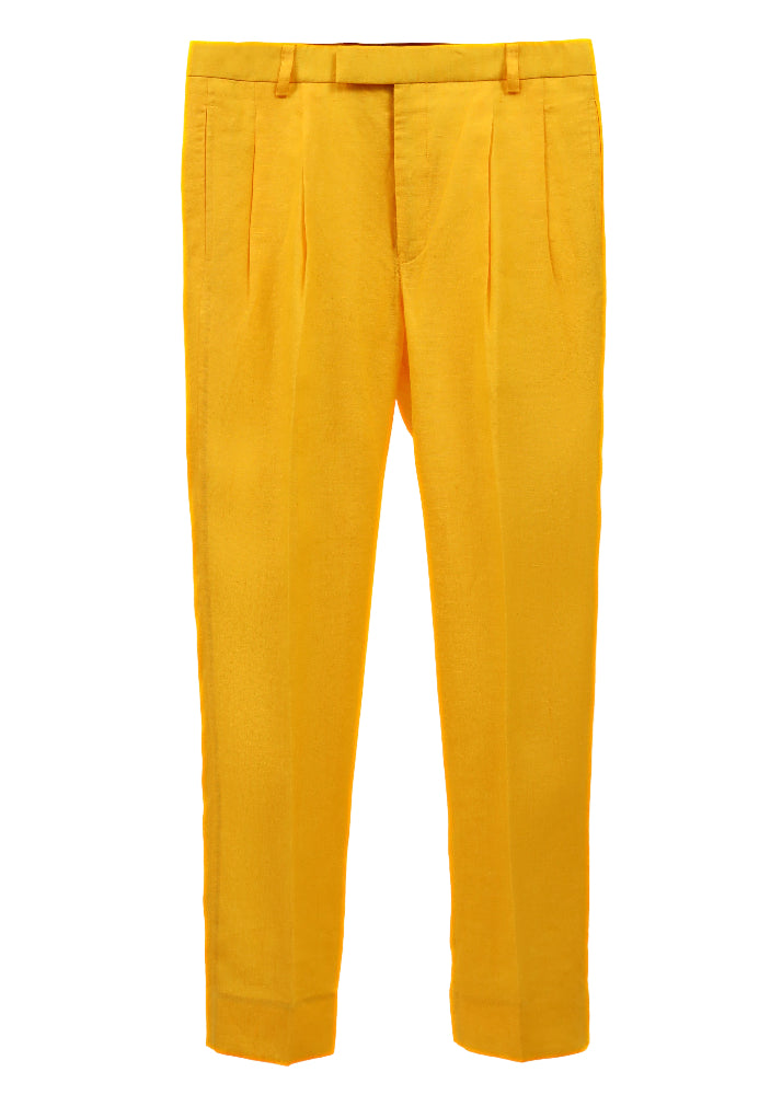 The COLOR CUT Yellow Linen Suit Pants
