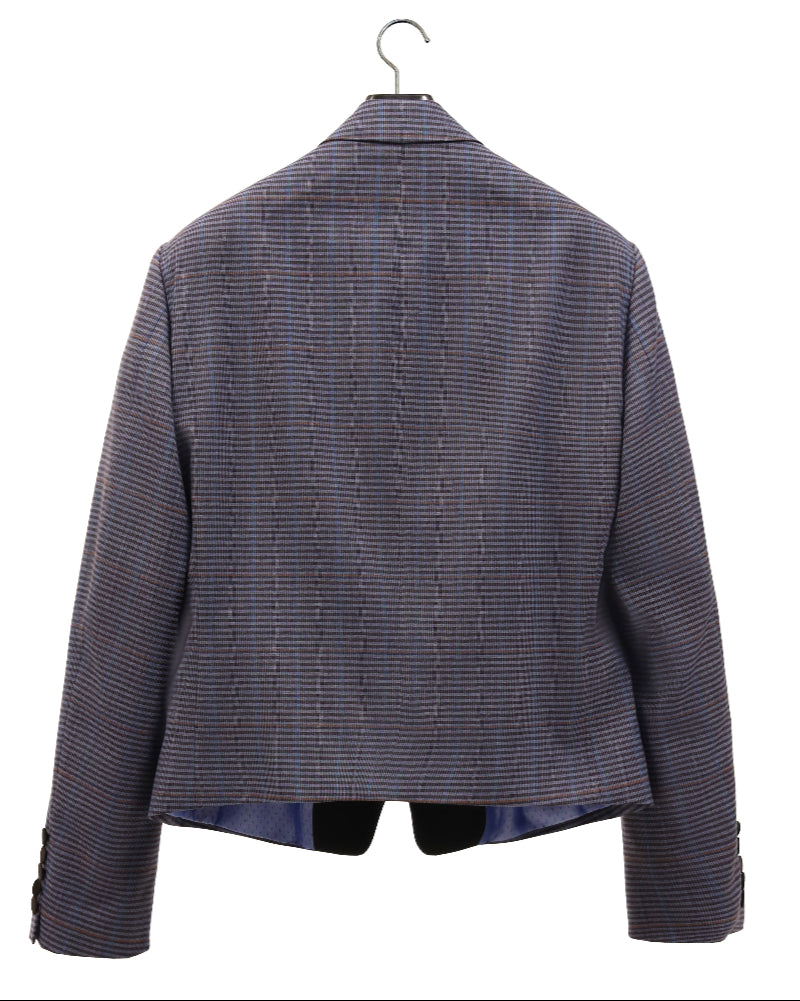 Checked Cropped Evening Jacket