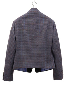 Checked Cropped Evening Jacket