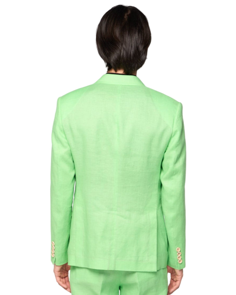 The COLOR CUT Lime Green Linen Suit Jacket Figure The COLOR CUT Lime Green Linen Suit Jacket Figure