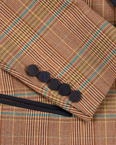 Orange Checked Cropped Dinner Jacket