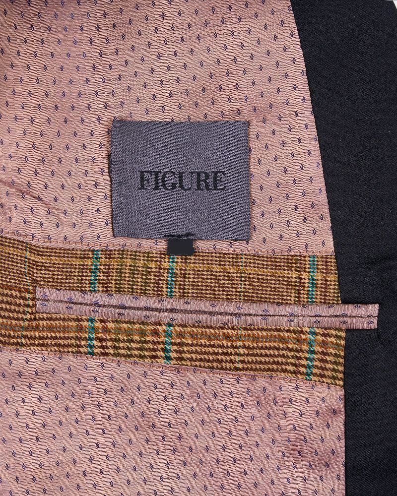 Orange Checked Cropped Dinner Jacket
