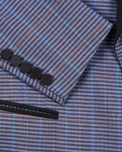 Blue Check Cropped Dinner Jacket